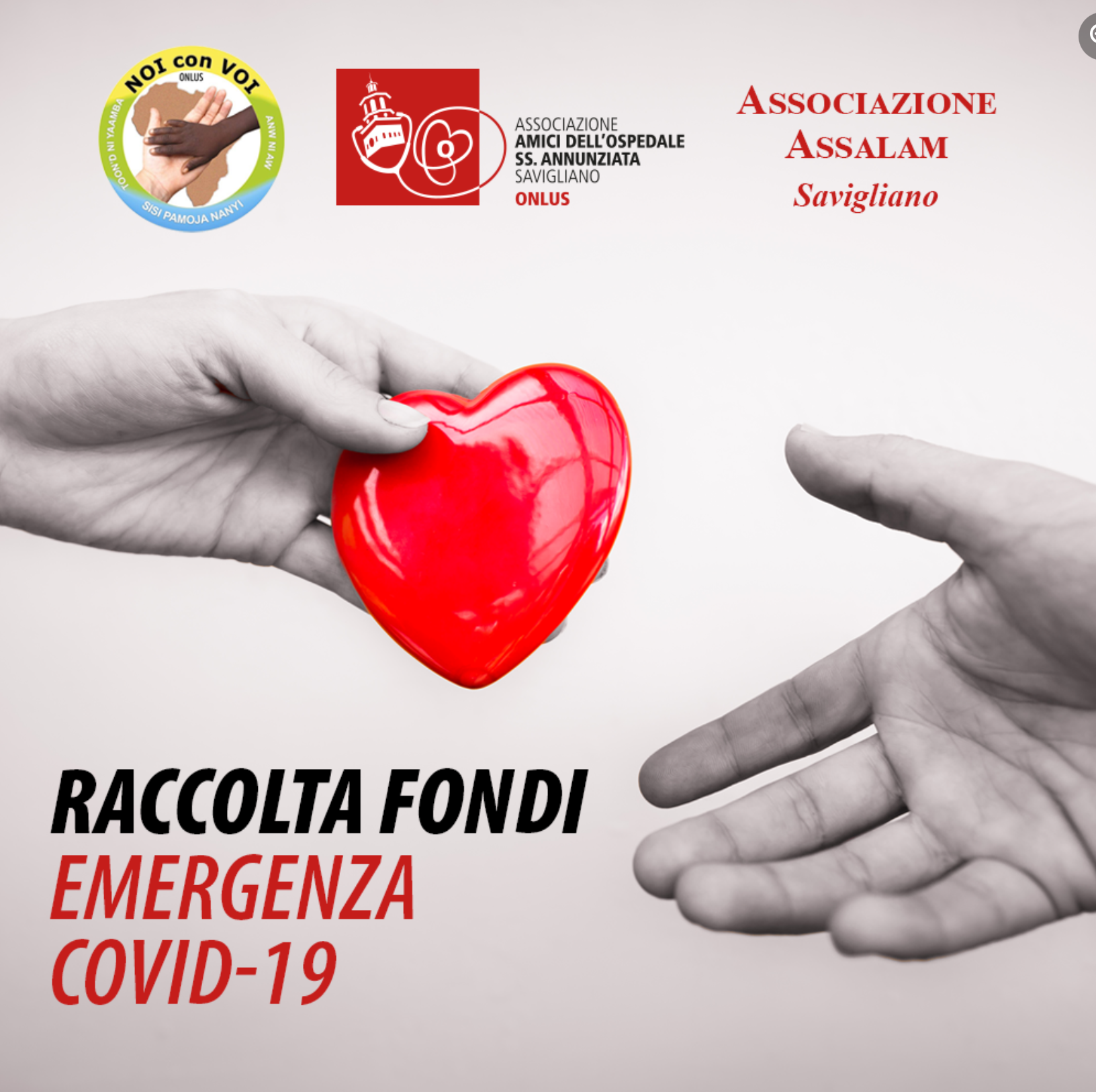 Maggio 2020: Raccolta fondi Emergenza Coronavirus Piemonte